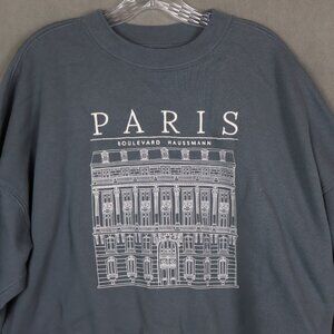 Abercrombie & Fitch Sweatshirt Womens Large Gray Paris Destination Cropped Cozy